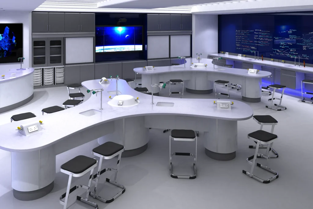two stations composite spacestation lab classroom furniture