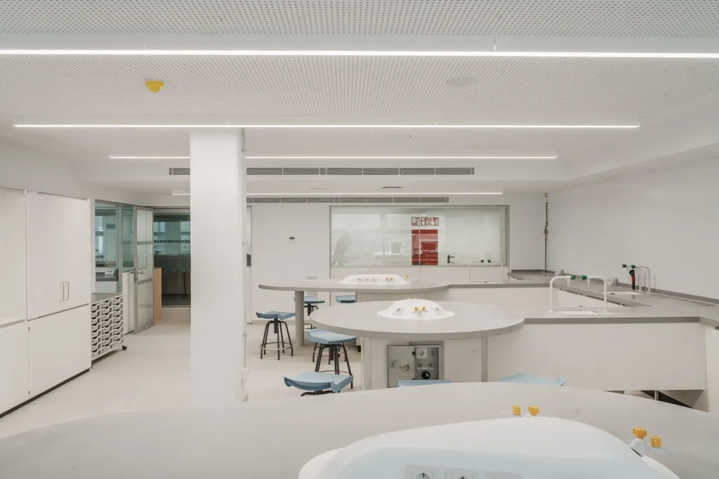 British School Barcelona science laboratory with storage